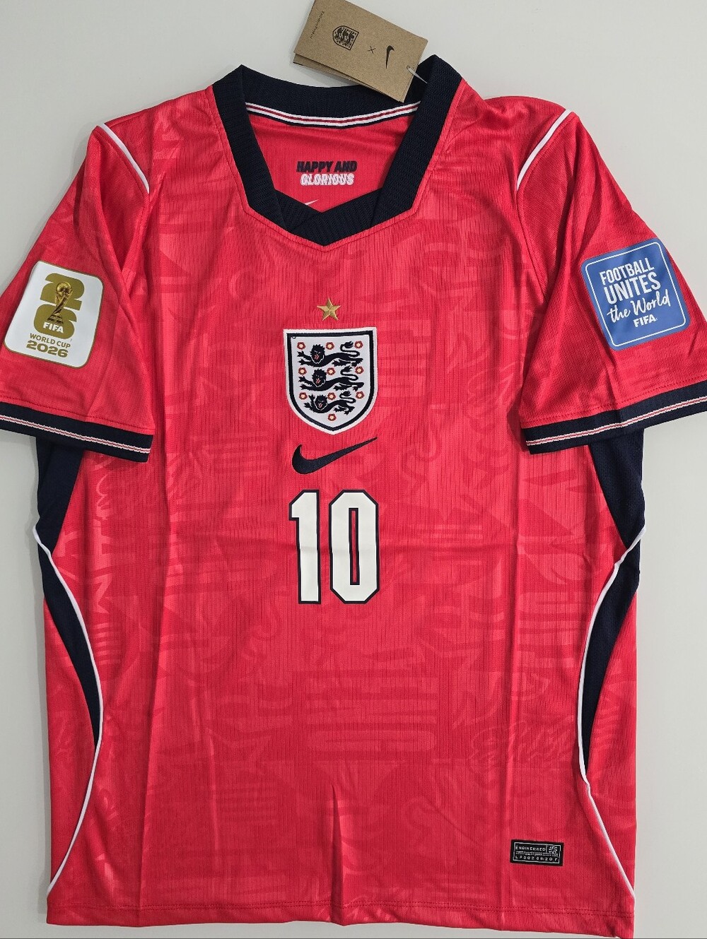England Bellingham #10 Red Soccer Jersey 2026 - Picture 2 of 5